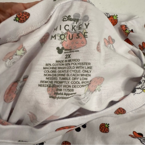 Mickey & Minnie Mouse T-Shirt Strawberries Hybrid Apparel Disney Women’s Size 2X - Picture 7 of 7